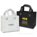 White / Black Non-woven Tote Bags, Non Woven Shopping Bag Coating With Opp Film